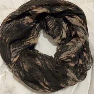 Deena & Ozzy Black and Brown Abstracted Scarf